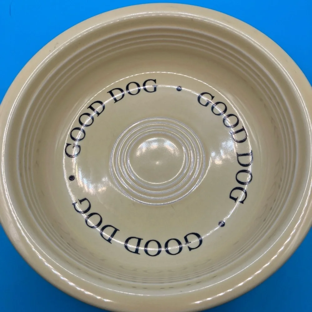 Fiesta Small Good Dog dog dish Yellow Vintage Made In The USA.